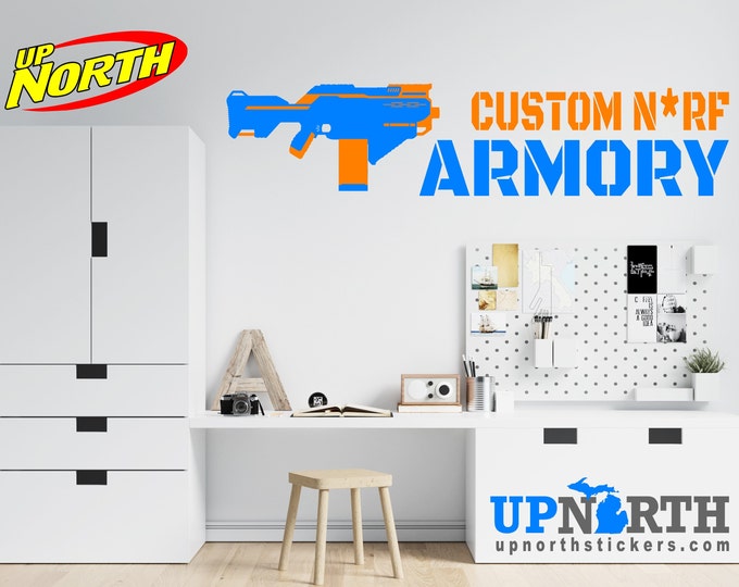 SMG MK2 - Foam Dart Gun with Name - Personalized Vinyl Wall Decal