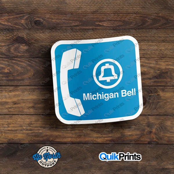 Michigan Bell Pay Phone Sticker - 4 Sizes to Choose From