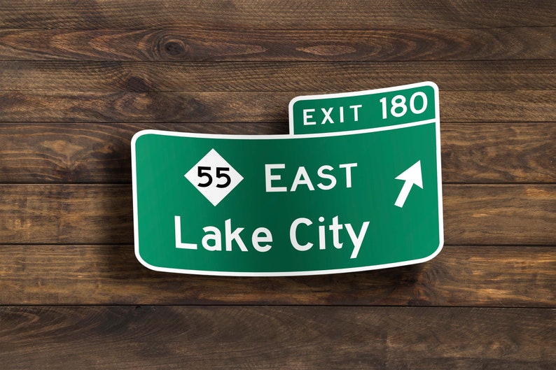 Custom Expressway Exit Sign Sticker 4 Sticker Sizes Personalized Sticker image 7