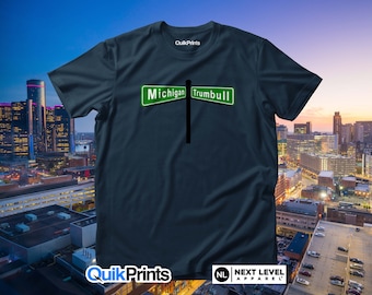 Michigan and Trumbull Sign - Tiger Stadium - Corktown - Premium Shirt - Adult, Youth and Big & Tall sizes - Over 20 Color Choices