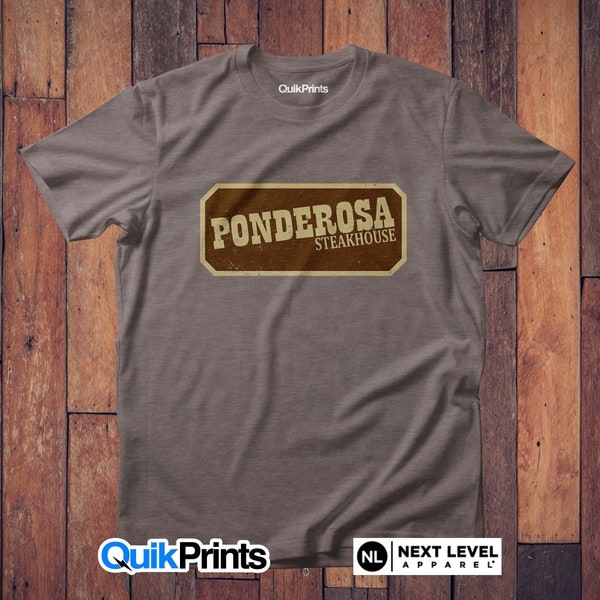 Ponderosa Steakhouse Restaurant (Vintage Print)   Premium Shirt - Adult, Youth and Big & Tall sizes