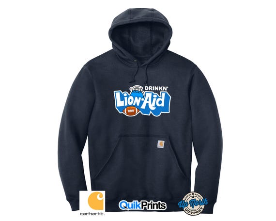 Carhartt Lion Aid Hoodie Adult and Tall Sizes Lions Football Detroit Football