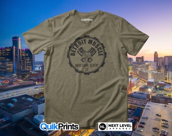 Detroit Muscle Gear (Vintage Print) - Adult, Youth and Big & Tall sizes - Over 20 Color Choices