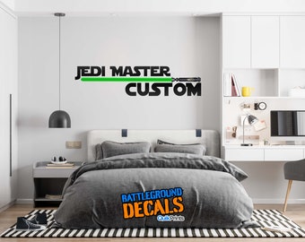 Personalized Jedi Master with Lightsaber - Full Color Wall Graphic