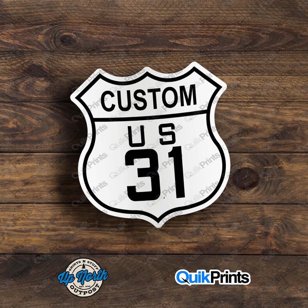 Custom US Highway Sticker - Michigan Highways - 4 Sizes to Choose From