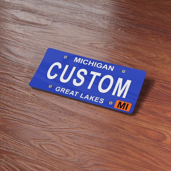 Personalized License Plate Michigan Etsy