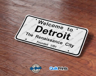 Welcome to Detroit Sticker - Retro City Limits Sign - 4 Sizes to Choose From