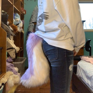 Purple and White Wolf Tail