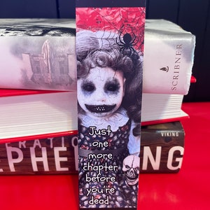 Bookmark:  creepy doll bookmark. Horror bookmark. Horror reader. Reading accessory. Bookish gifts.
