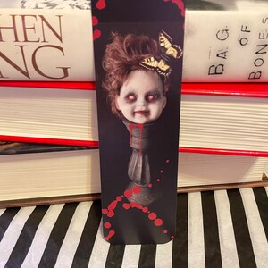 Bookmark: creepy doll bookmark, Horror Books, Spooky Bookmark, reading, scary books