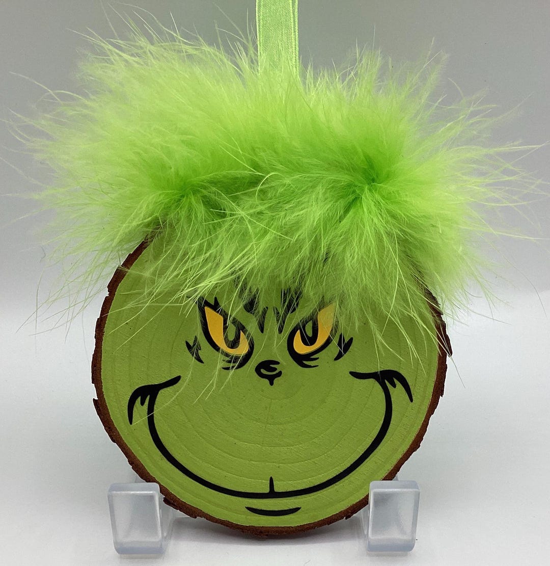 Slice Rinch Grinch Wood Slice Ornament. - Etsy
