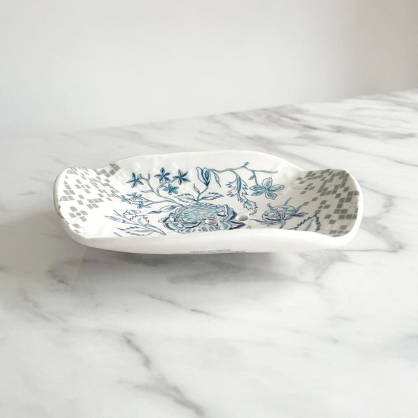 Porcelain Soap Dish - Blue Peony Print - Handmade - Soap - Made in UK - Homeware - Bathroom Accessories - Gift