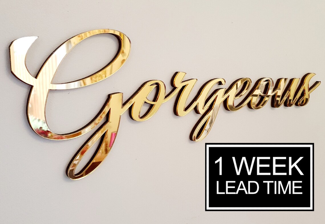 Large Mirror Acrylic Personalised Name Wall Sign Plaque Etsy