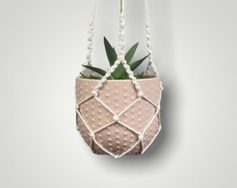 Modern Macrame Plant Hanger: No Tassel Boho Decor