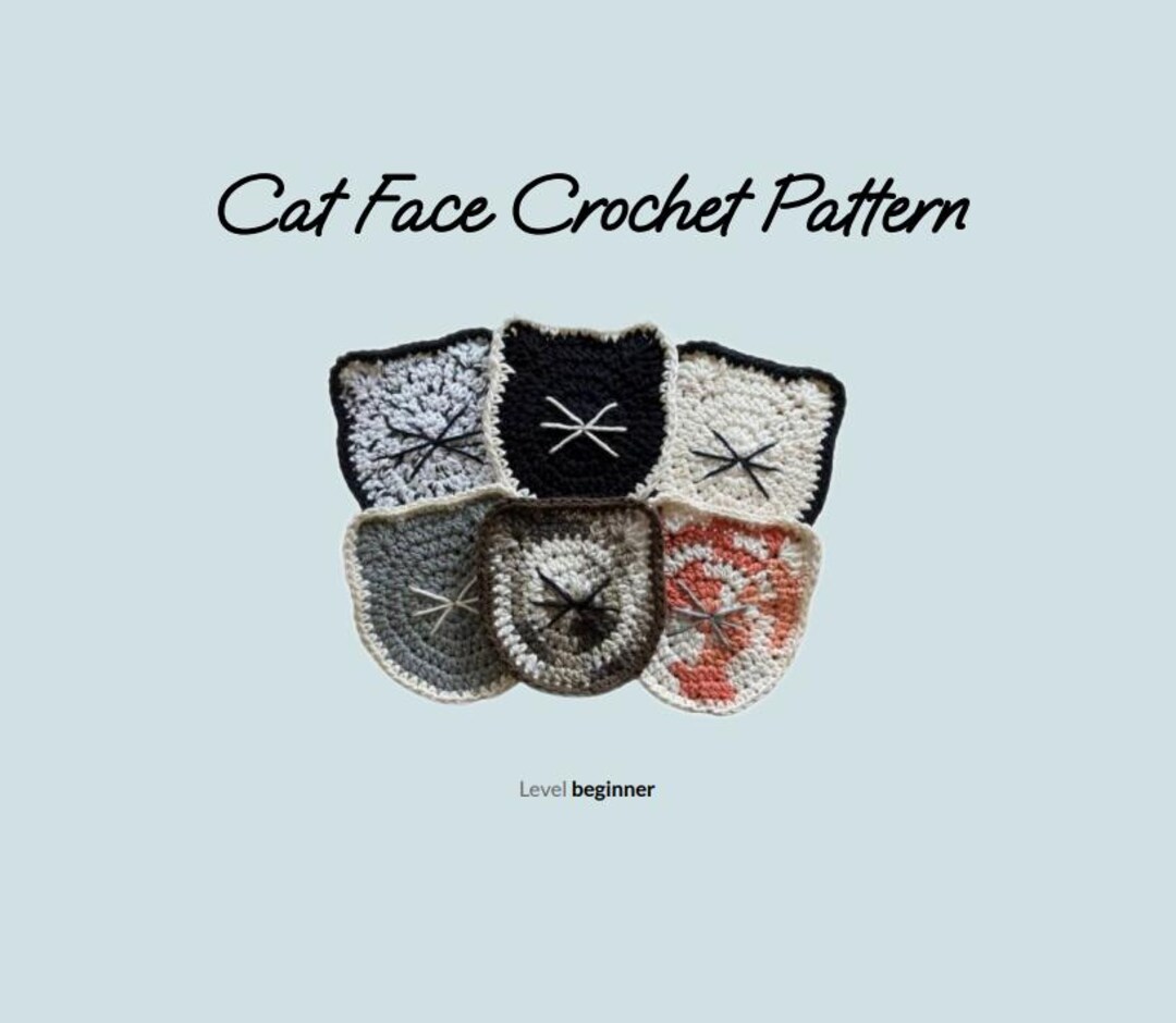 Cat Face Coaster Crochet Pattern Beginner DIY digital Download Etsy Cat Face Coaster Crochet Pattern Beginner DIY digital Download Etsy