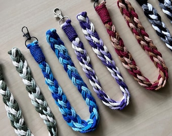 Braided Macrame Lanyard - Braided Keychain Lanyard - Wallet Lanyard - Macrame Lanyard