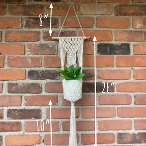 Dowel Wall Plant Hanger Modern Macrame Macrame Hanging Plant Plant Lover Gift Boho Gift image 4