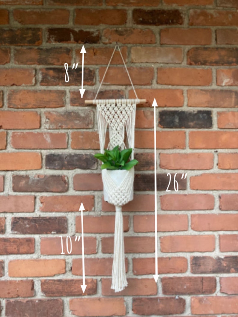 Dowel Wall Plant Hanger Modern Macrame Macrame Hanging Plant Plant Lover Gift Boho Gift image 4