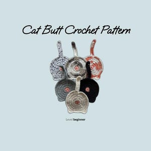 Patron au crochet Cat Butt Coaster - DIY pour débutant (téléchargement numérique)