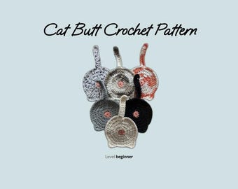 Cat Butt Coaster Crochet Pattern - Beginner DIY (Digital Download)