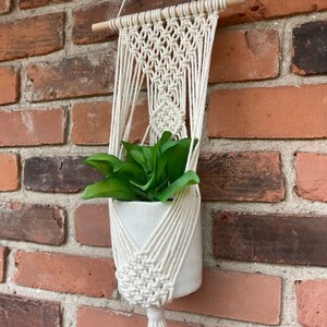 Dowel Wall Plant Hanger Modern Macrame Macrame Hanging Plant Plant Lover Gift Boho Gift image 3