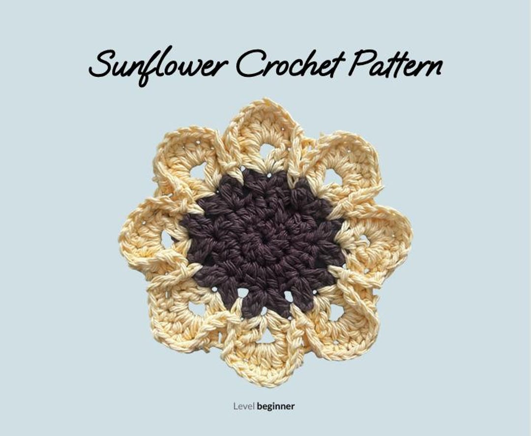 Sunflower Coaster Crochet Pattern - Beginner DIY (digital Download) - Etsy
