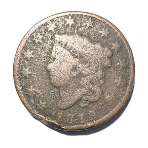 1819 Coronet Cent, Small Date, Large Cent, Matron Head, United States