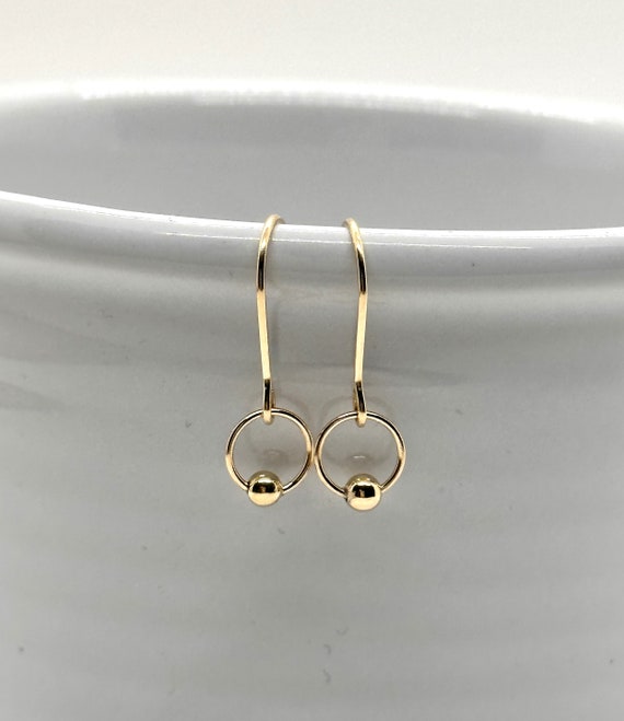 Delicate 14k gold earrings deals