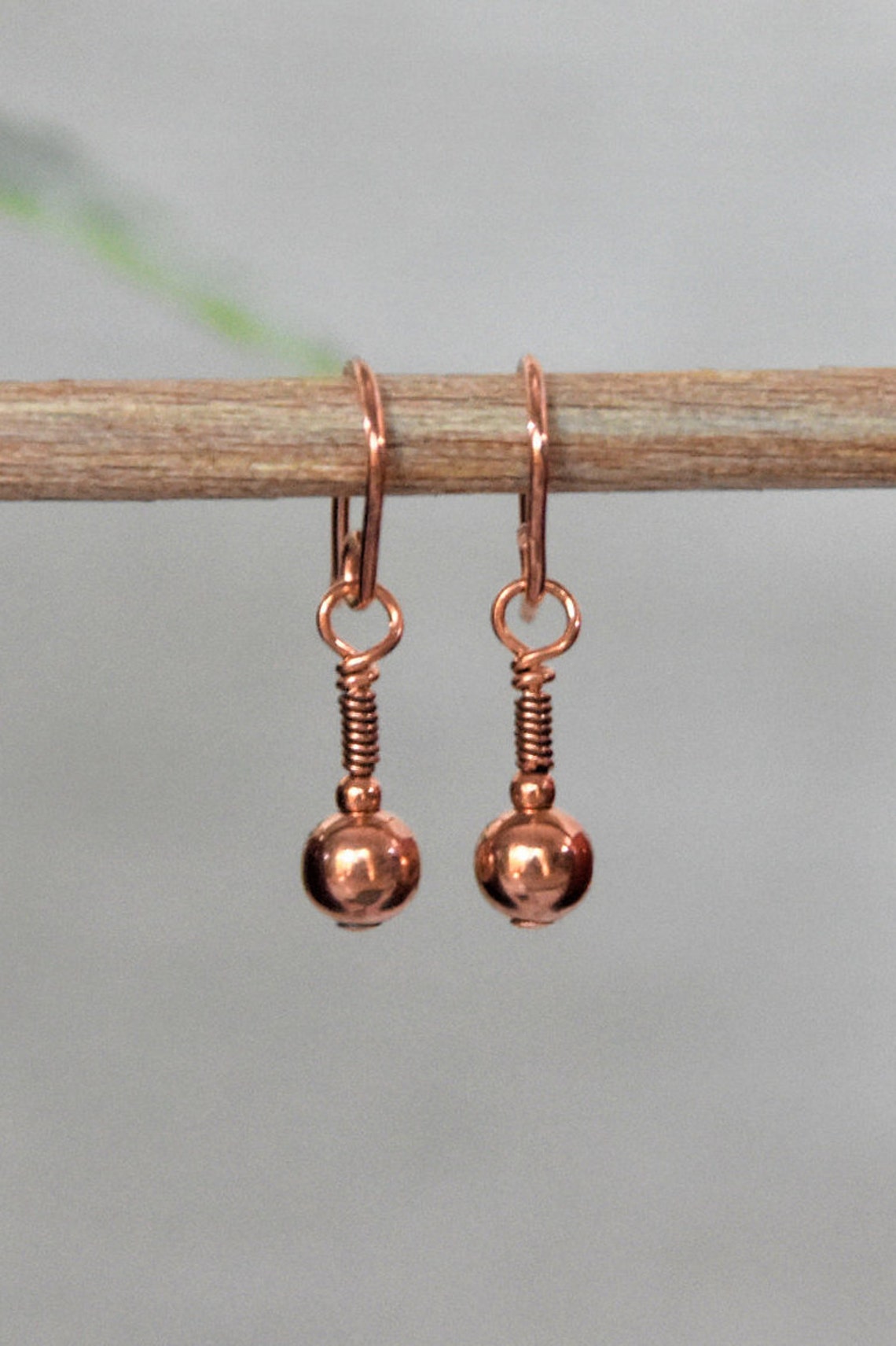 Tiny Copper Earrings Tiny Unique Copper Earrings Simple - Etsy