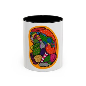 Colorful Artistic Accent Coffee Mug - Vibrant Drinkware, Unique Gift for Coffee Lovers, Home Decor, Art Enthusiasts, Colorful Mug