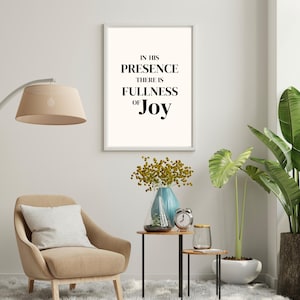 Fullness of Joy Wall Art, Christian Home Decor, Christian Modern Poster, Home Wall Art, Joy Quote, Digital Download Print