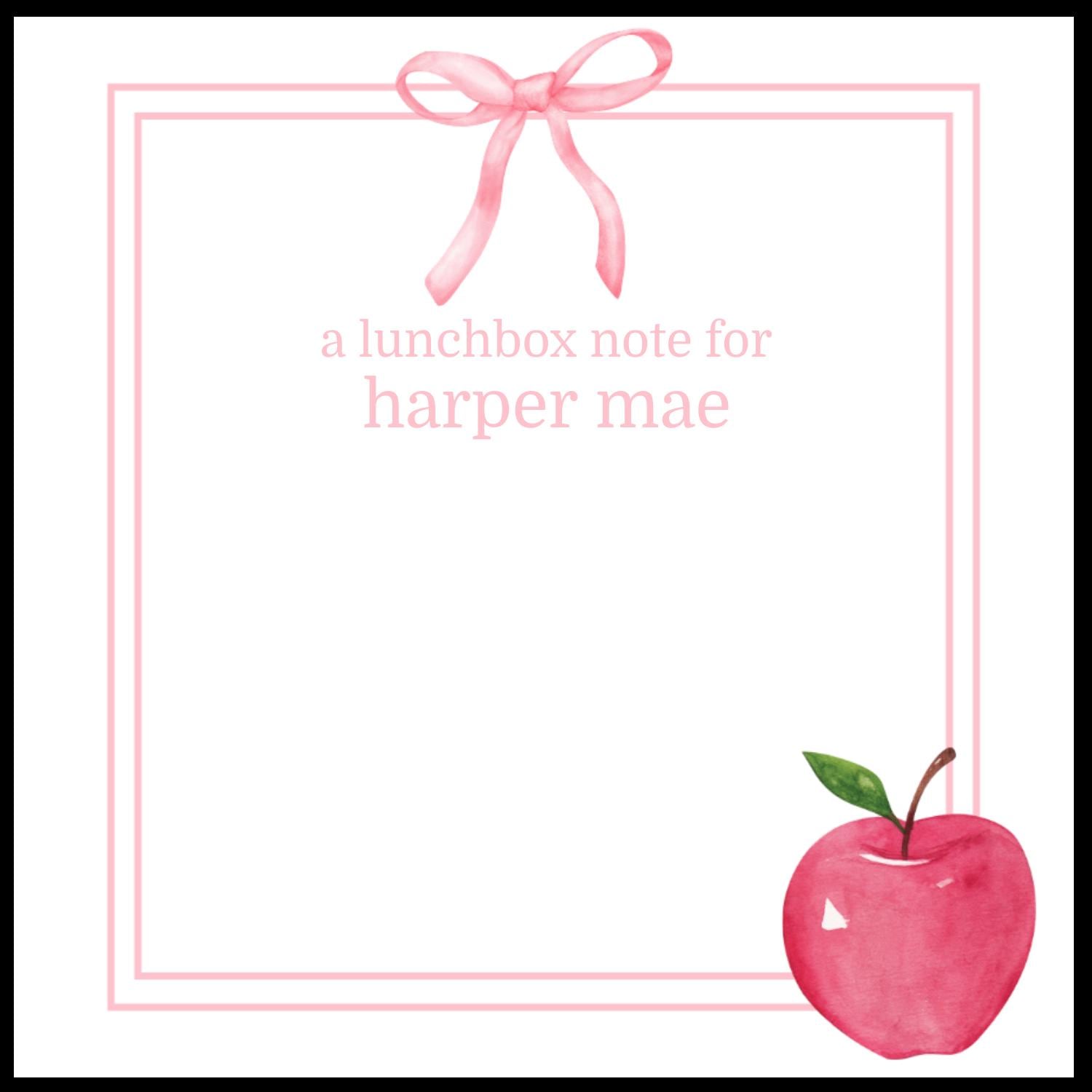 ランチボックスノート | 水彩ピンクの画材とリボン | デジタル