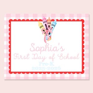 First Day of School Sign | Printable & Editable | Watercolor Sign | Pink Back to School