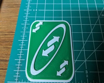 Uno Reverse Card Blue Red Yellow Green Other Colors 3d Printed Etsy