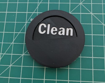 Dishwasher magnet spin dial rotate sign Clean Dirty 3D Printed