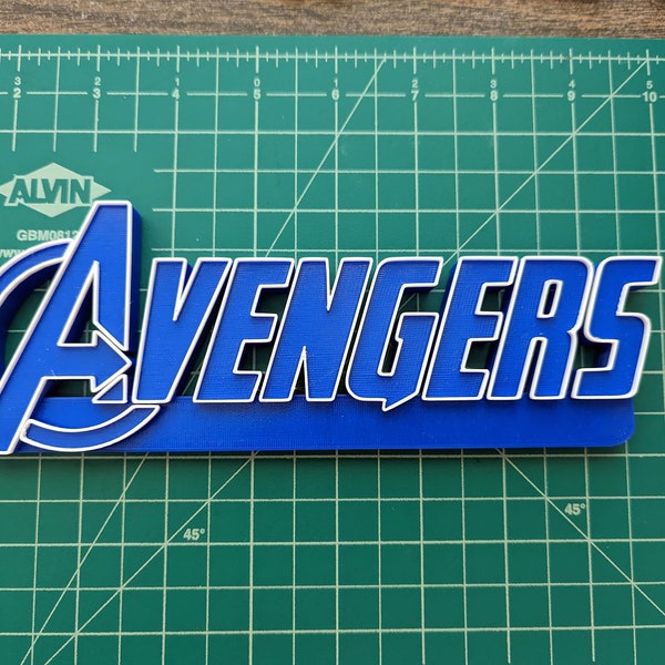 Avengers 2012 3D printed art display logo shelf stand wall Marvel