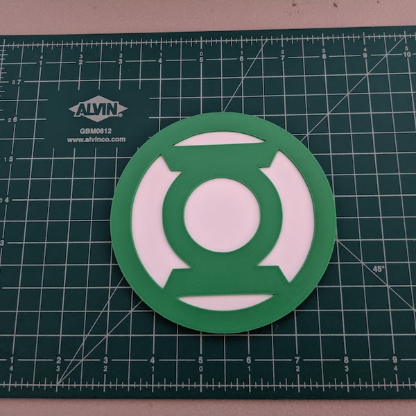 Green Lantern emblem logo DC 3D printed color wall mount display