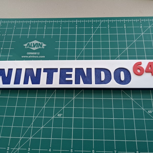 Nintendo 64 N64 video game logo sign fan art shelf wall display 3D print