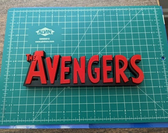 The Avengers silver age comic 3D printed display logo wall mount shelf art
