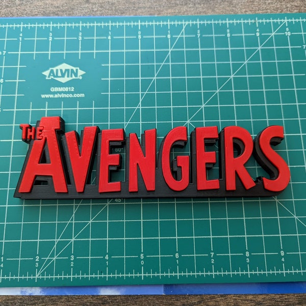 The Avengers silver age comic 3D printed display logo wall mount shelf art