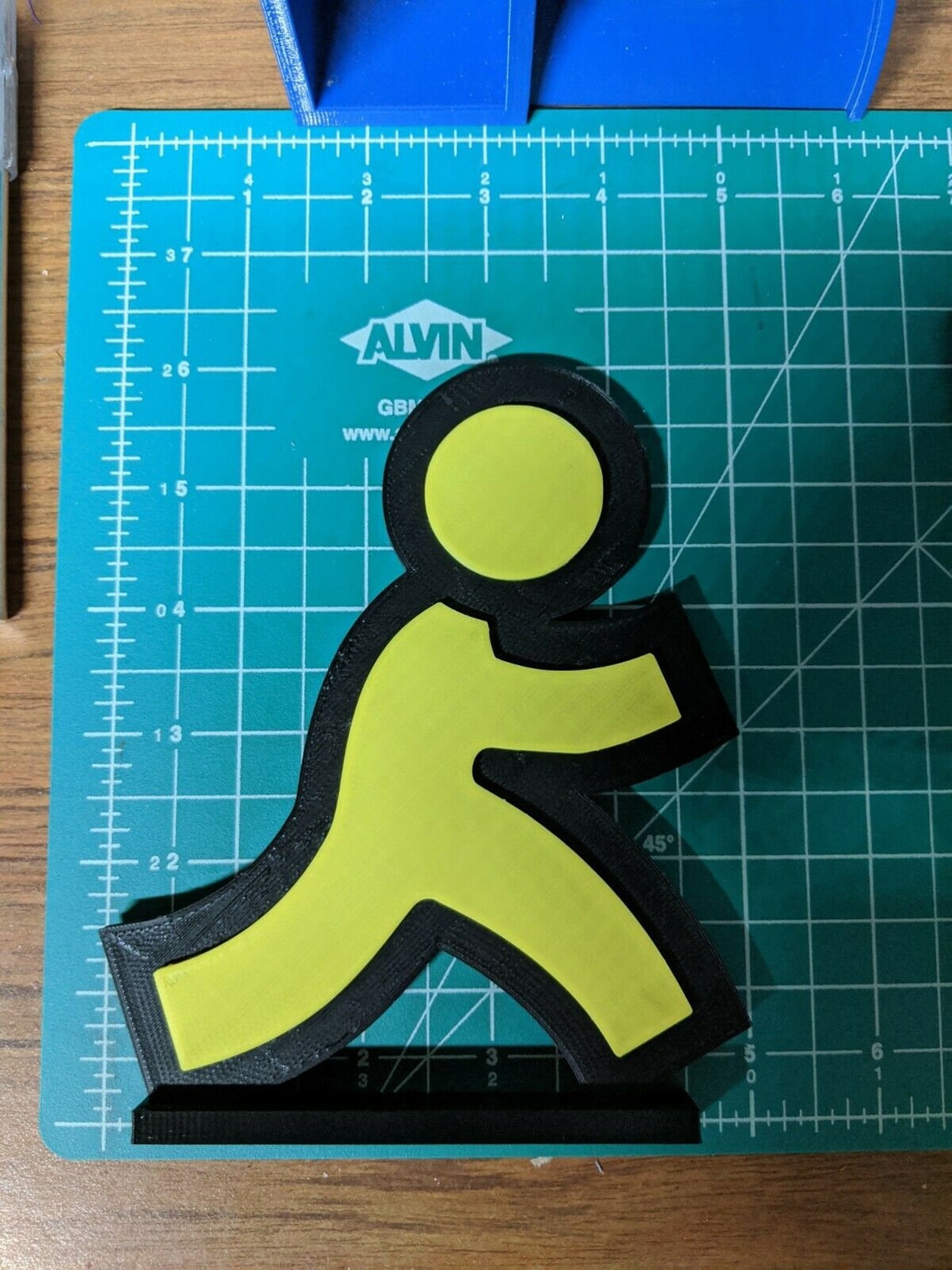 AOL logo Running man America Online 3D printed yellow black Etsy