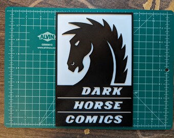 Dark Horse Comics logo sign display 3D printed shelf wall art