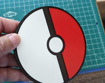 Pokeball 3D printed logo display shelf wall stand art Pokemon