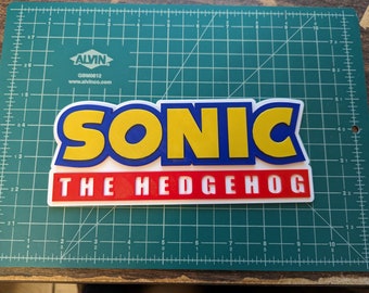 Sonic the Hedgehog Sega sign 3D printed logo display wall shelf
