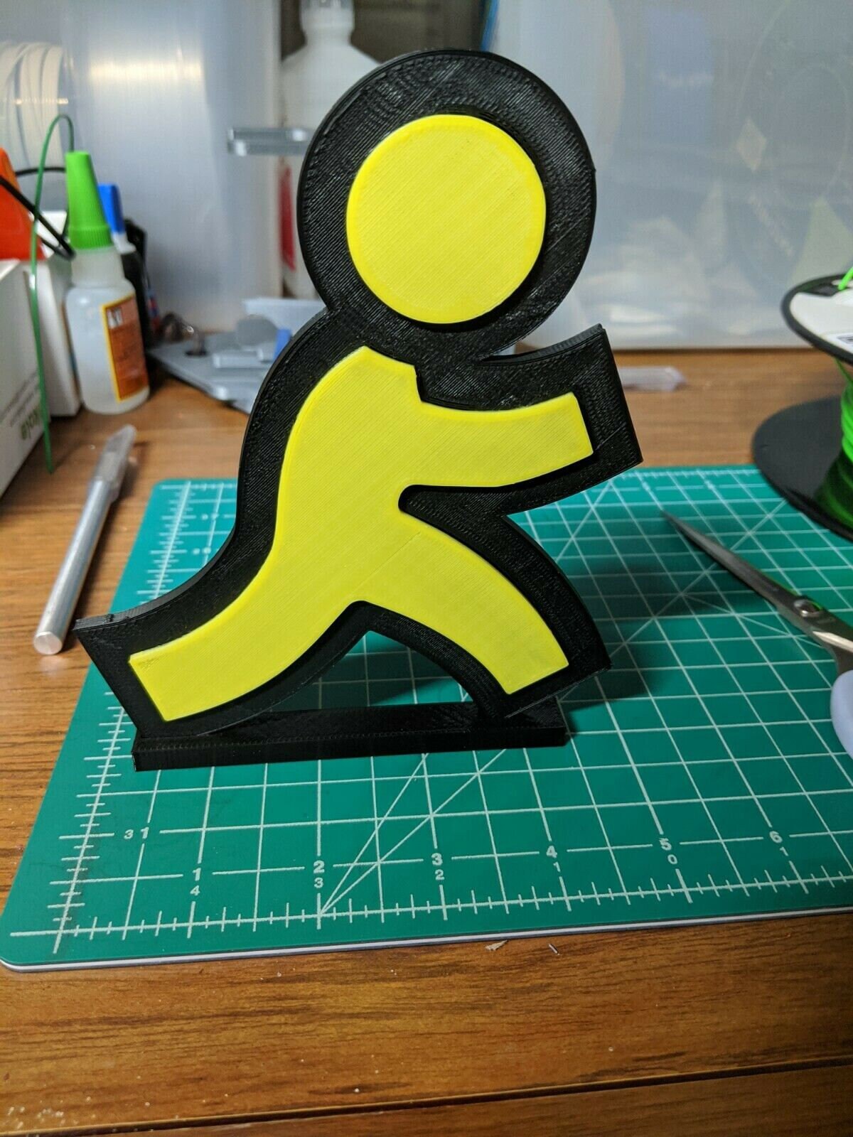 AOL logo Running man America Online 3D printed yellow black Etsy