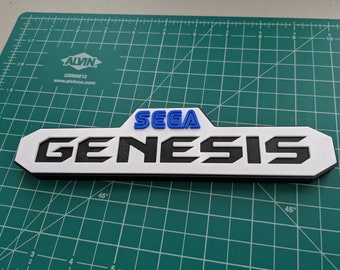 SEGA Genesis logo sign fan art 3D print display 3-color shelf desk wall