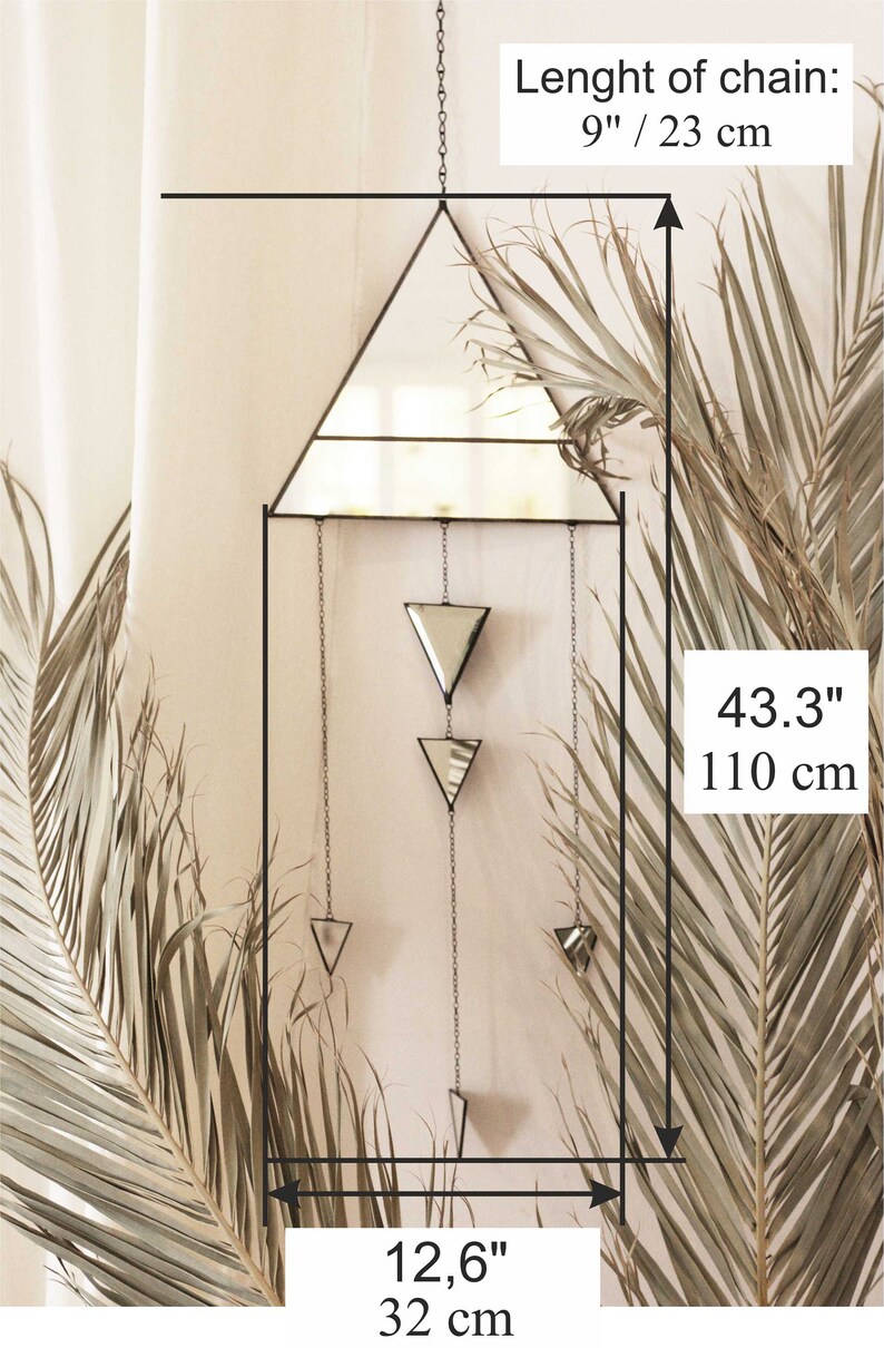 Triangle wall hanging Geometric wall decor Boho Wall Mirror Etsy