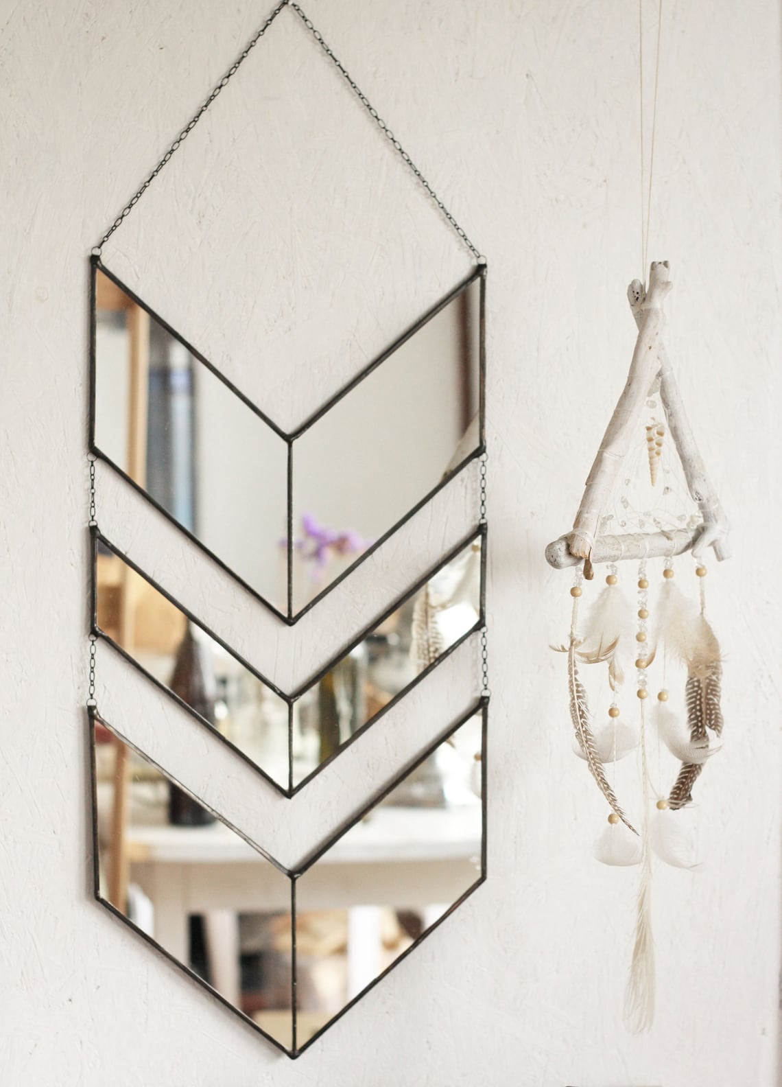 Tribal wall art Hanging mirror boho mirror wall decor boho Etsy