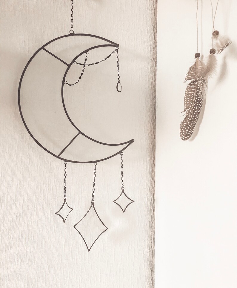 Crescent Moon Wall Hanging Moon Wall Decor Bohemian Wall Etsy
