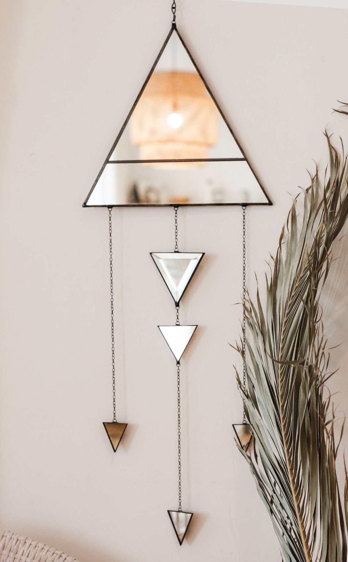 Triangle wall hanging Geometric wall decor Boho Wall Mirror Etsy